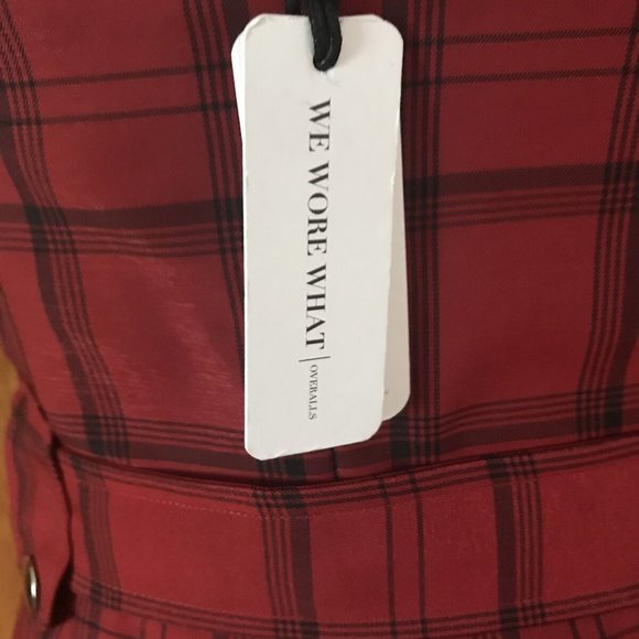 WeWoreWhat Moto Jumpsuit Red Plaid NWT - Picture 11 of 13